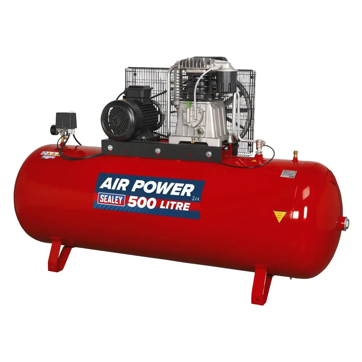 Sealey 500L Belt Drive Air Compressor With Cast Cylinders 7.5Hp 3Ph 2-Stage 1