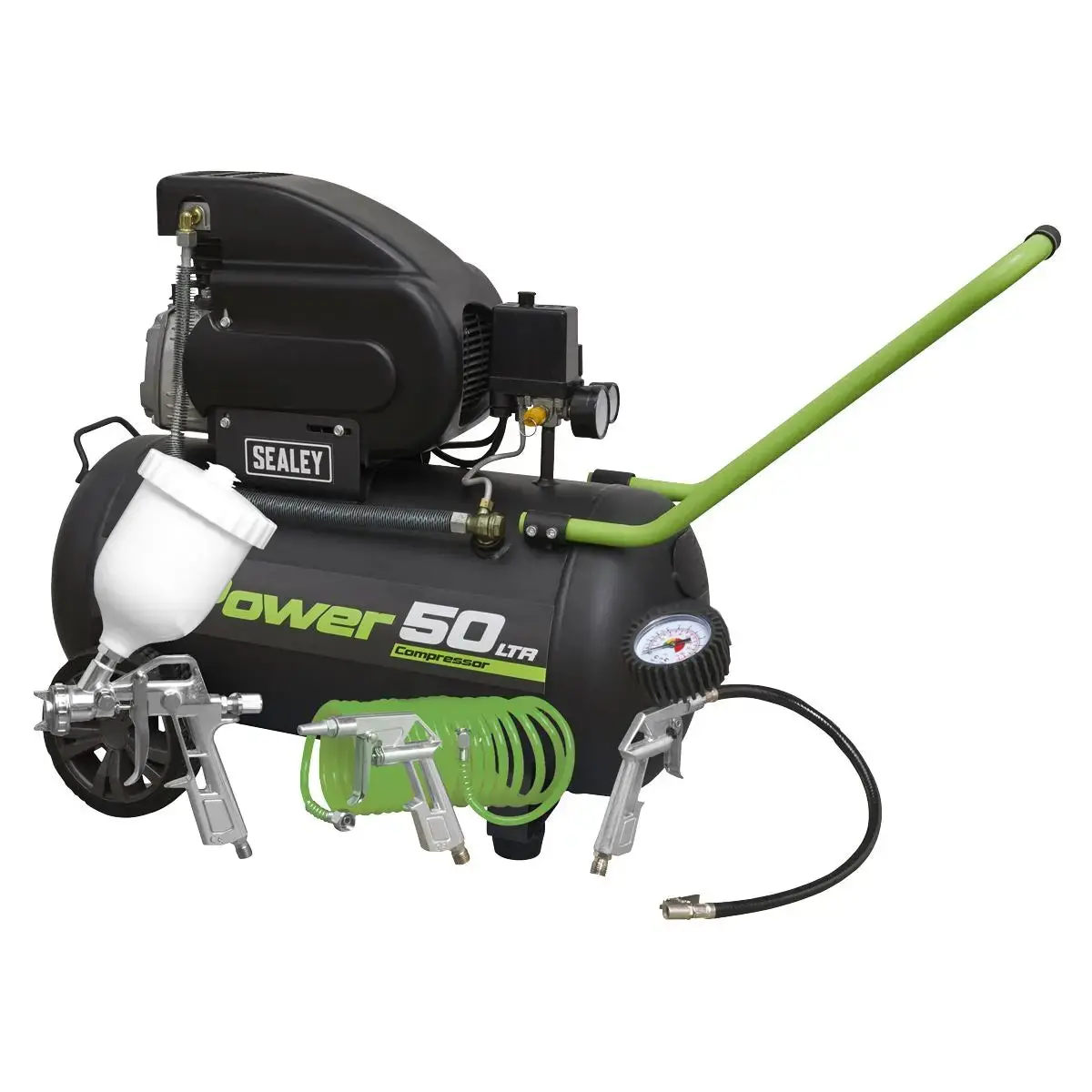Sealey 50L Direct Drive Air Compressor 2Hp With 4Pc Air Accessory Kit 1