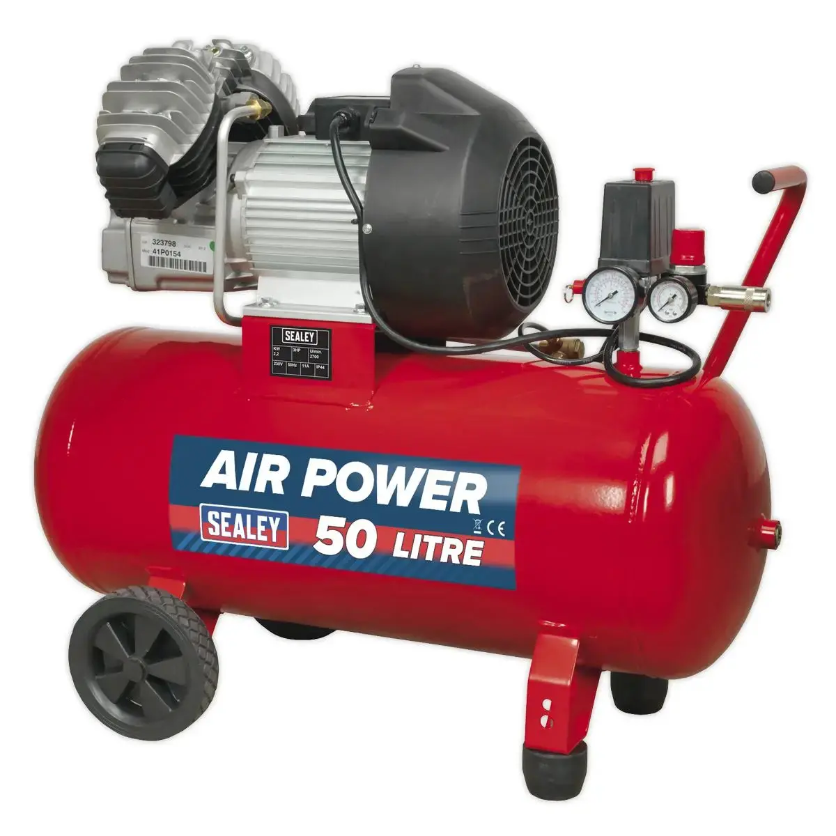 Sealey 50L V-Twin Direct Drive Air Compressor 3Hp 1