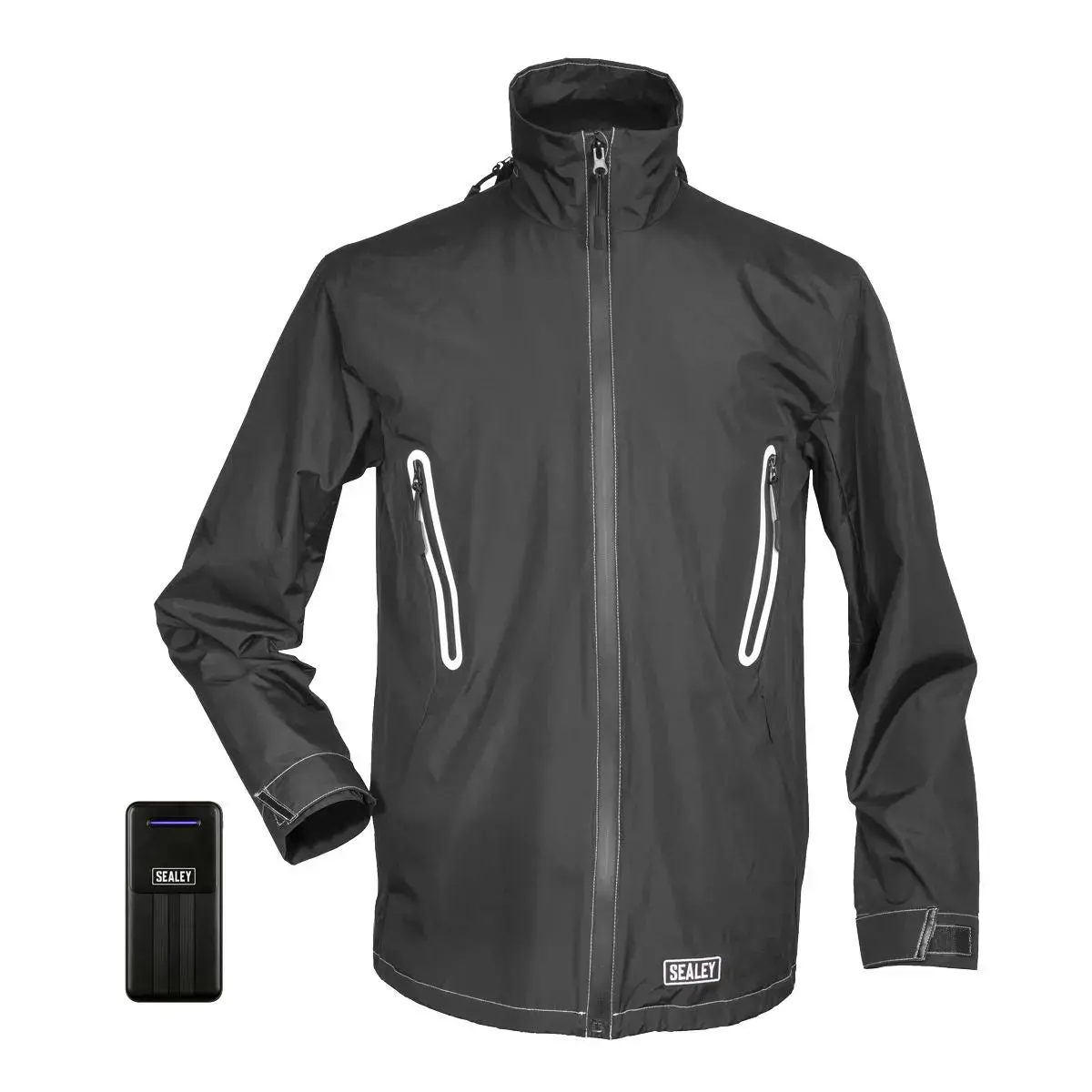 Sealey 5V Heated Rain Jacket - Small With Power Bank 20Ah 1