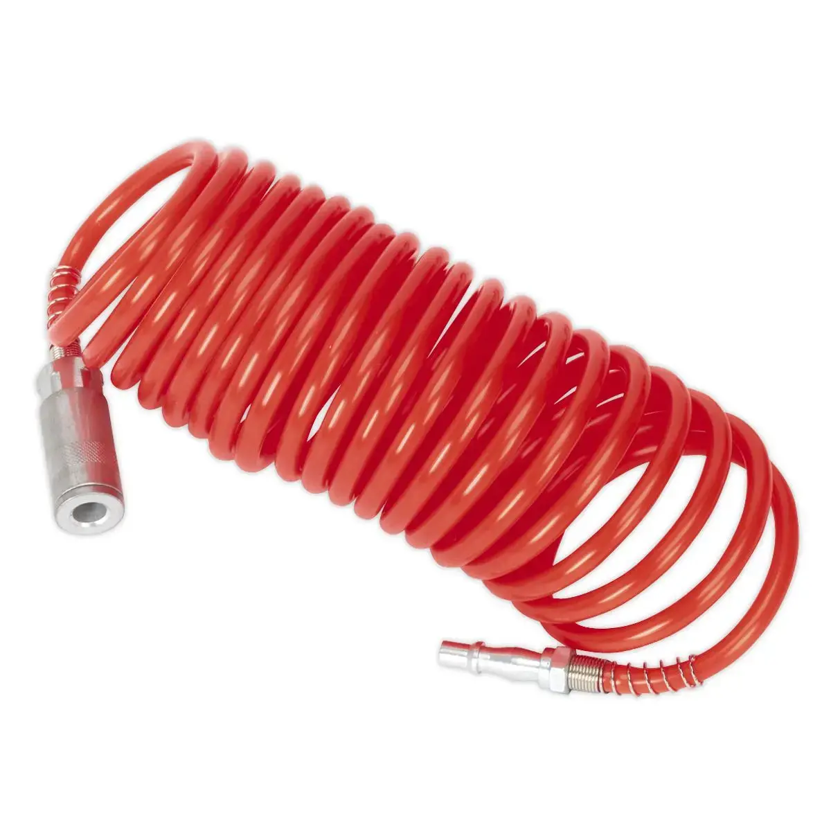 Sealey 5M Coiled Air Hose Quick Release 5Mm Diameter Fittings Couplings 1
