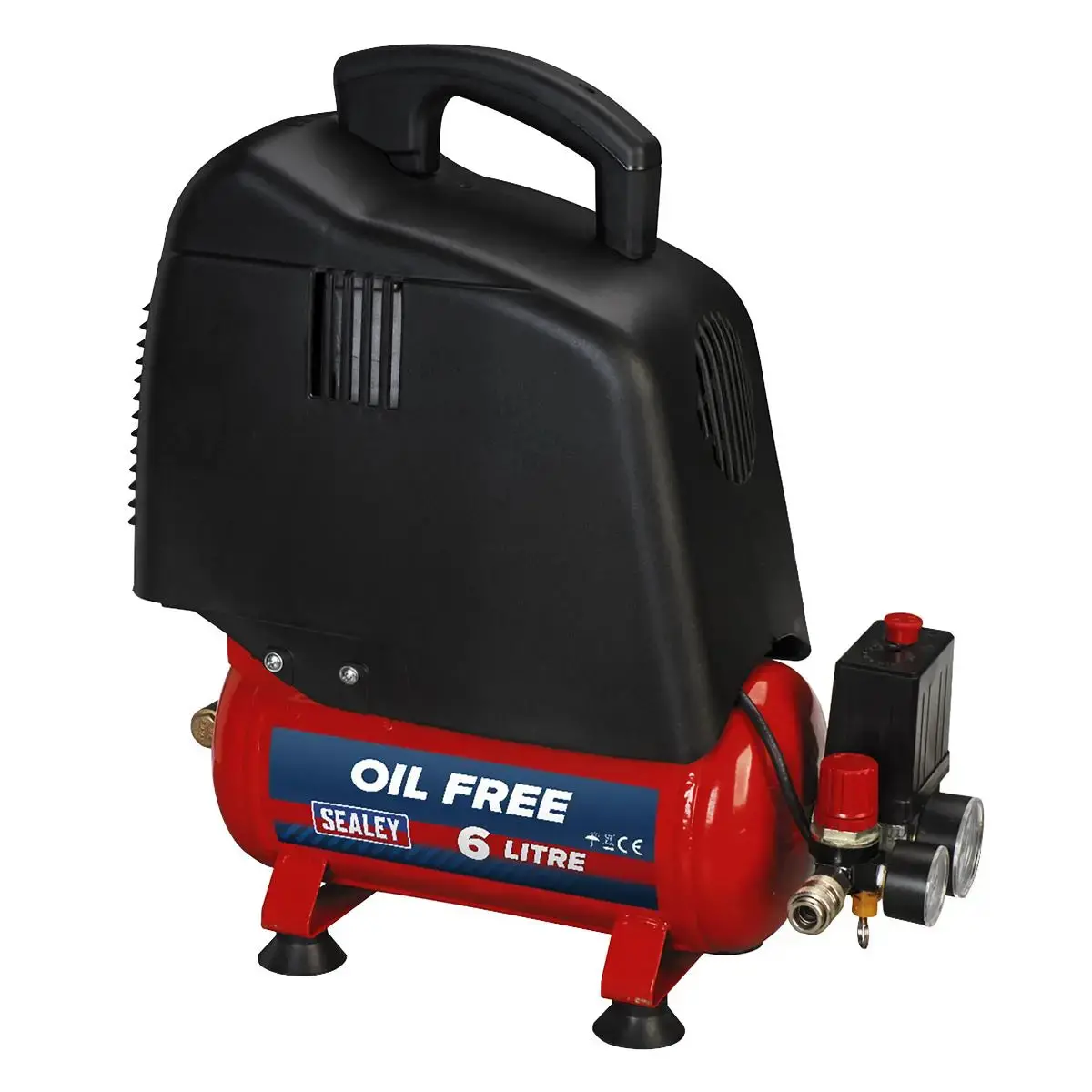 Sealey 6L Oil Free Belt Drive Air Compressor 1.5Hp 1