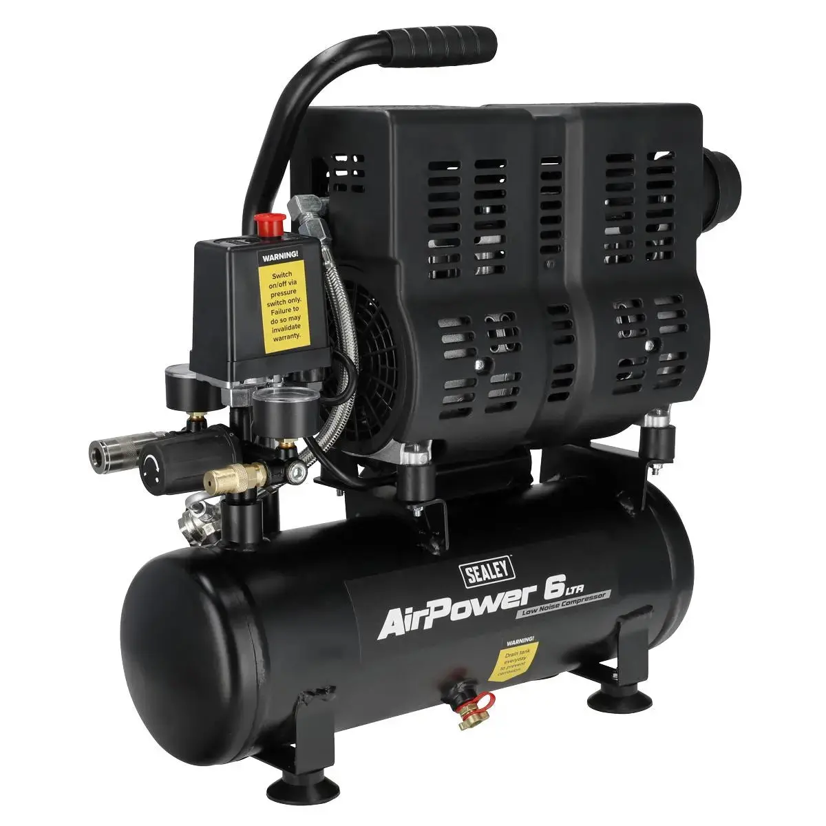 Sealey 6L Oil Free Low Noise Direct Drive Air Compressor 1Hp 1