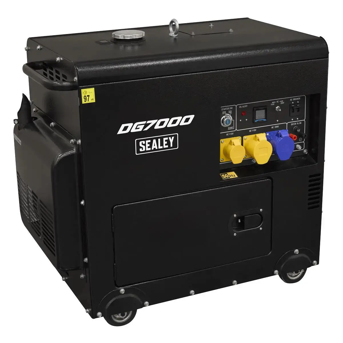 Sealey 7000W Diesel Generator 4-Stroke Engine 110/230V 1