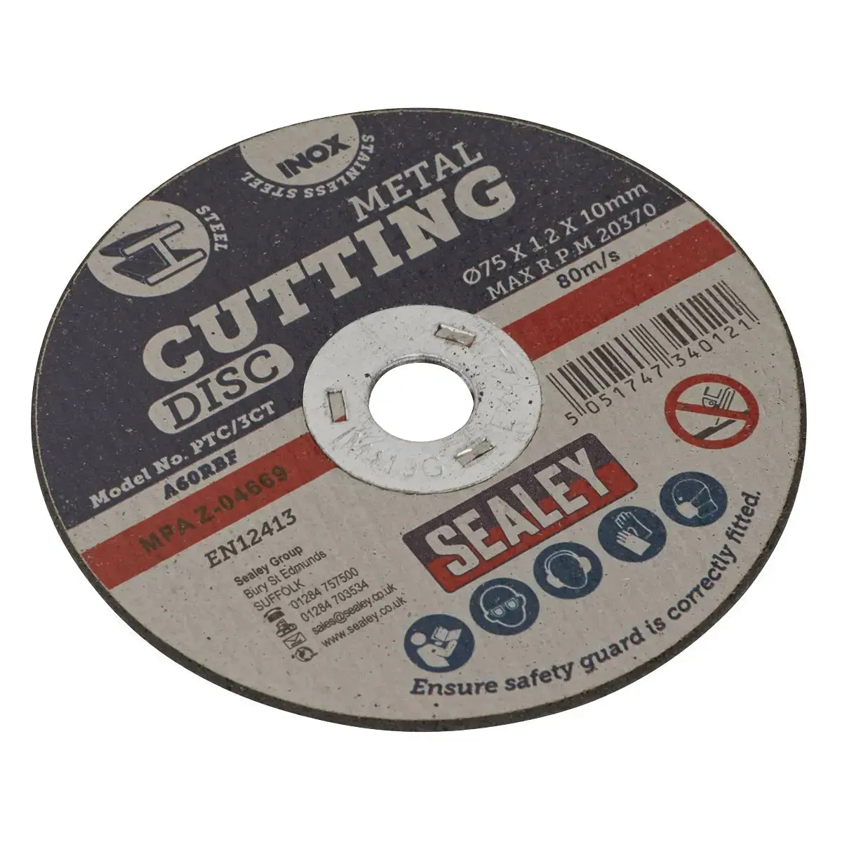 Sealey 75 X 1.2Mm Extra Thin Metal Cutting Disc 10Mm Bore 1