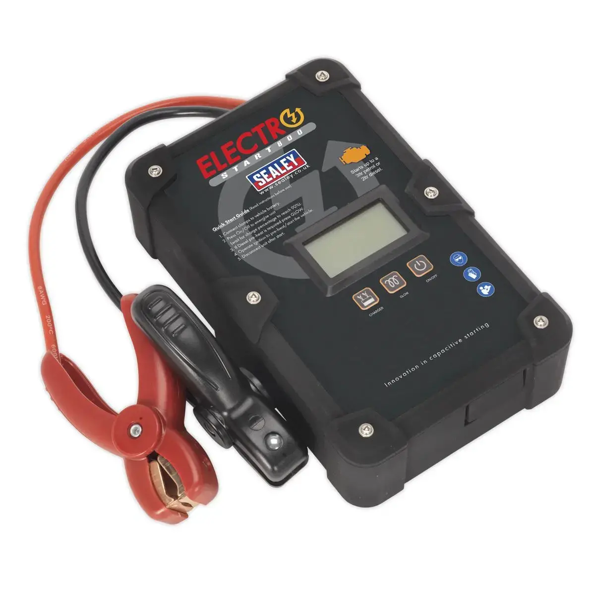 Sealey 800A 12V Electrostart Batteryless Jump Pack Power Start Portable Car Starter 1