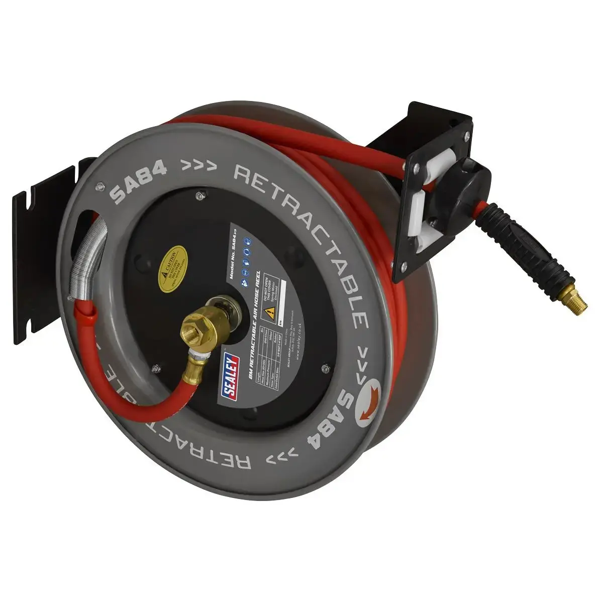 Sealey 8M Retractable Rubber Air Hose With Steel Reel 10Mm Id 1