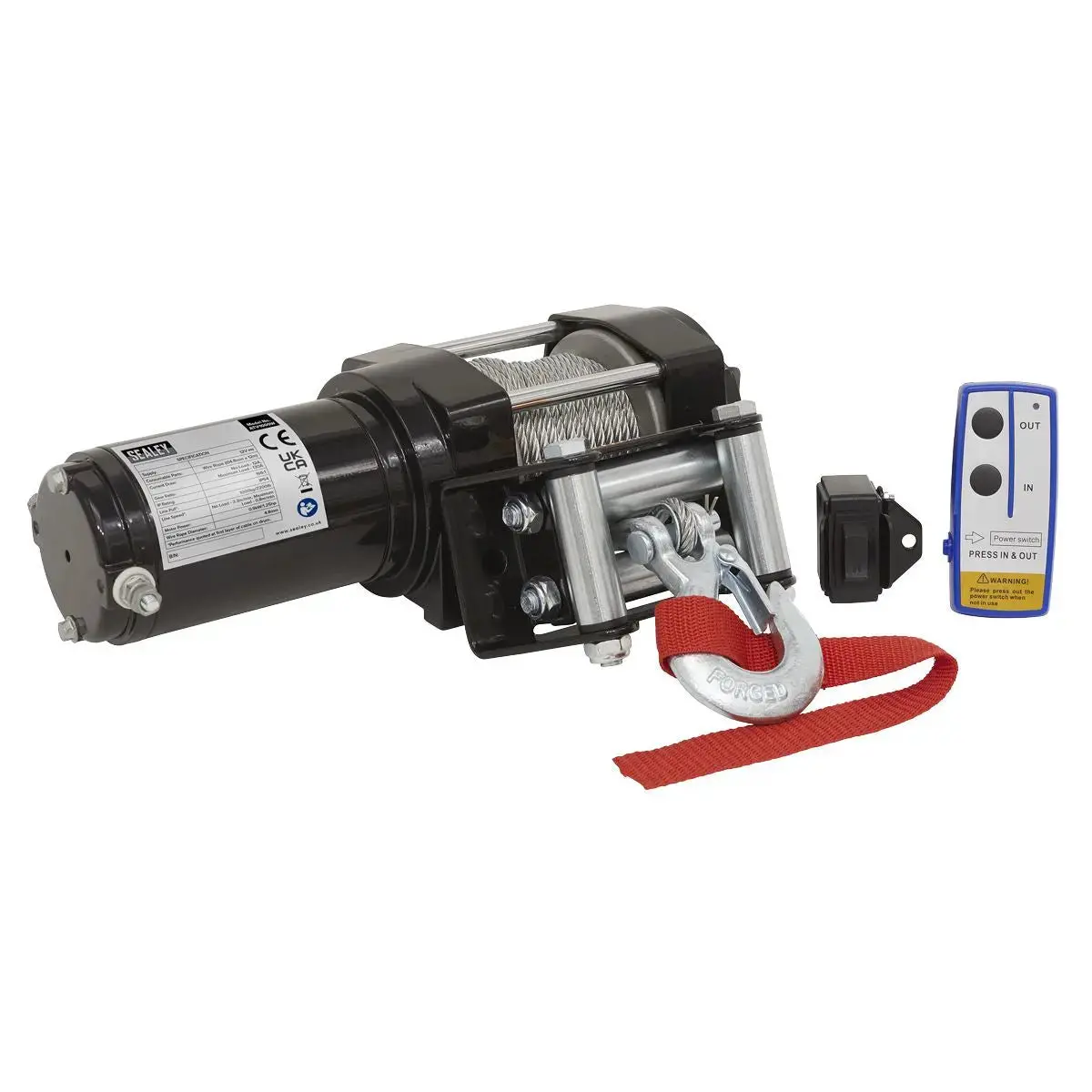 Sealey Atv Winch 1000Kg Line Pull 12V 1