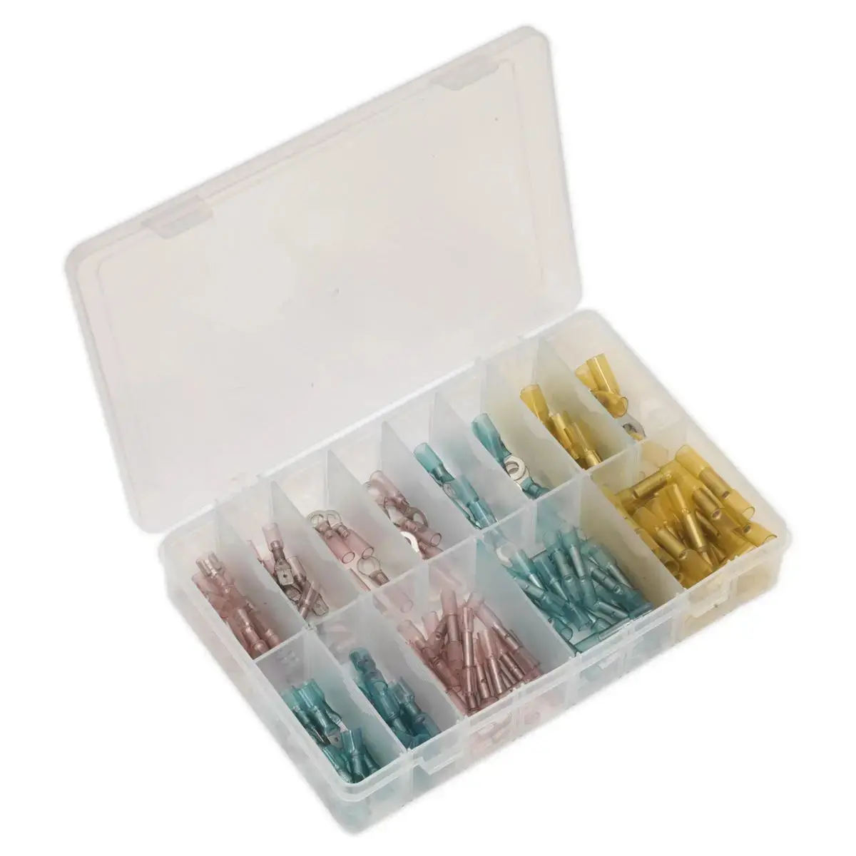 Sealey Adhesive Lined Heat Shrink Terminal Assortment 142Pc Blue, Red & Yellow 1