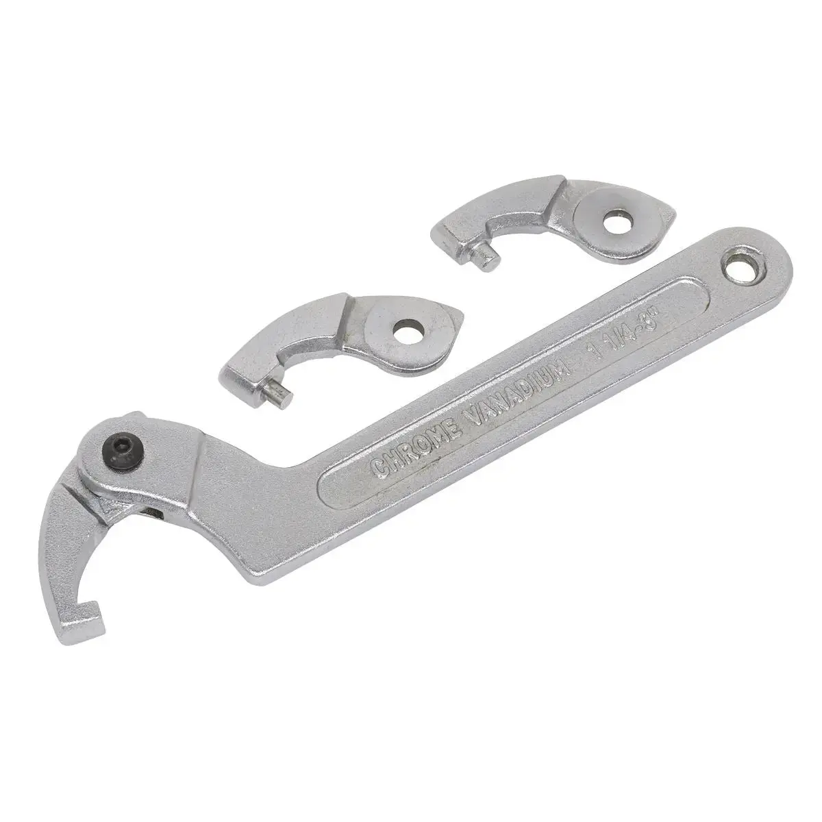 Sealey Adjustable C-Spanner Hook & Pin Wrench Set 32-76Mm 4Pc 1