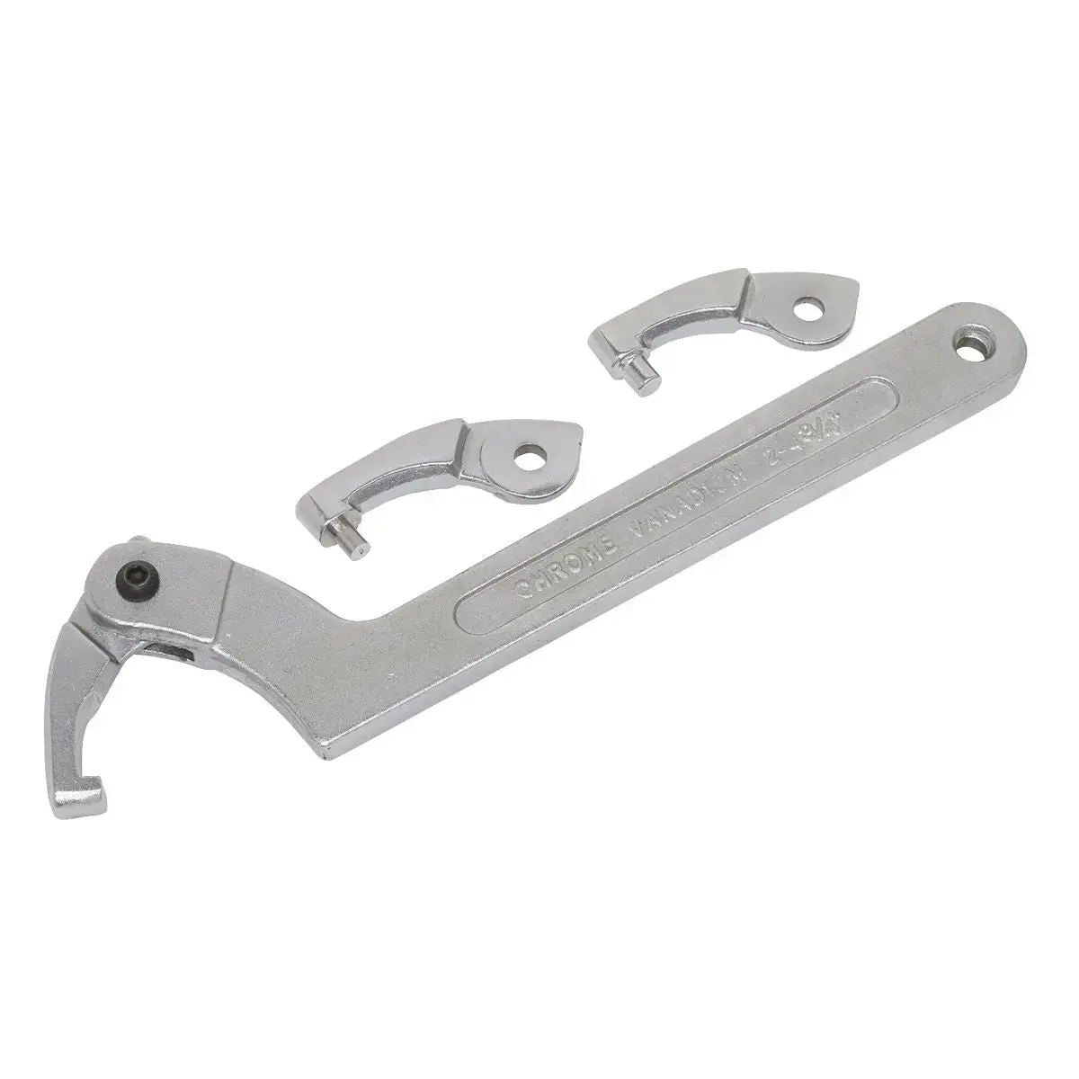 Sealey Adjustable C-Spanner Hook & Pin Wrench Set 51-121Mm 4Pc 1