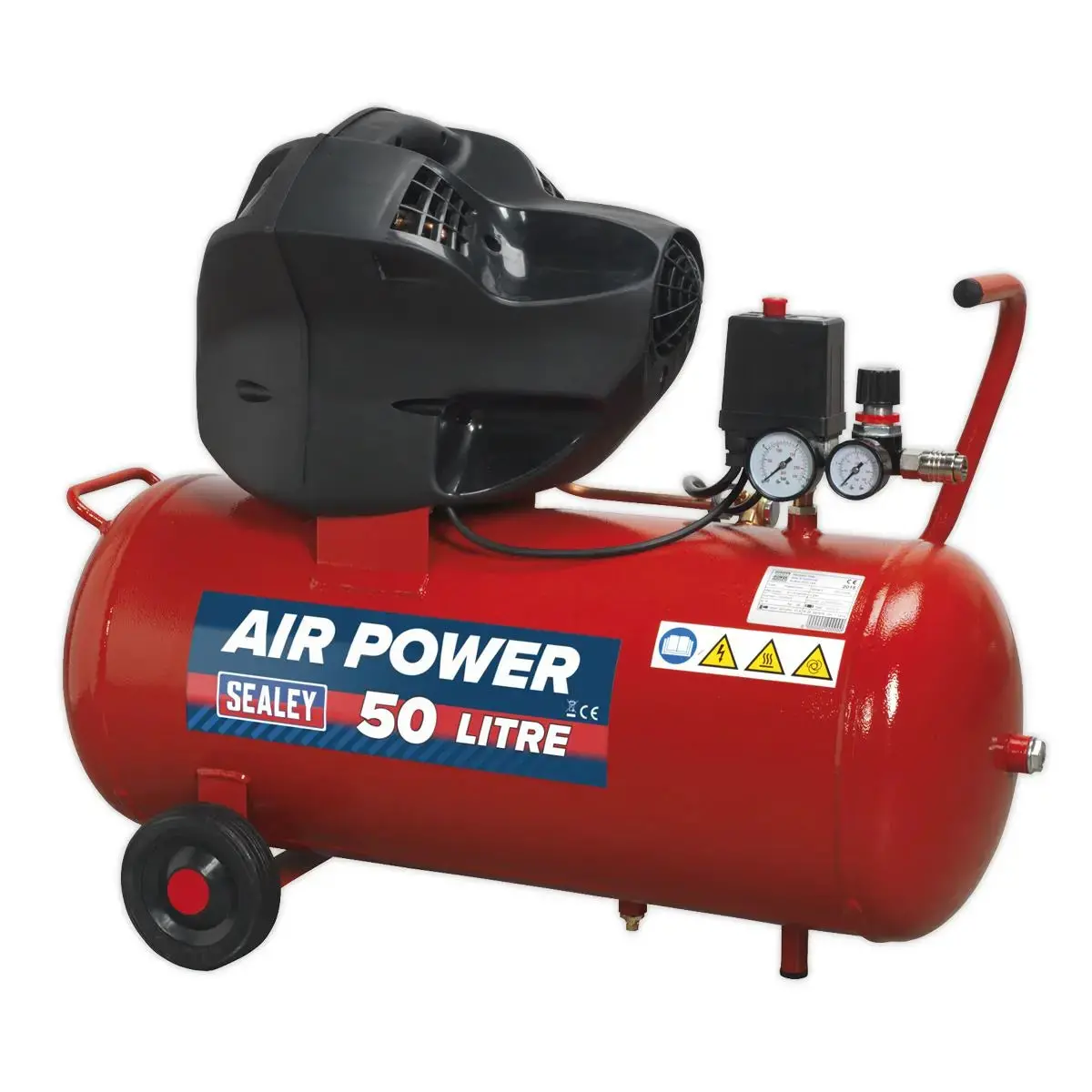Sealey Air Compressor 50L V-Twin Direct Drive 3Hp Oil Free 1