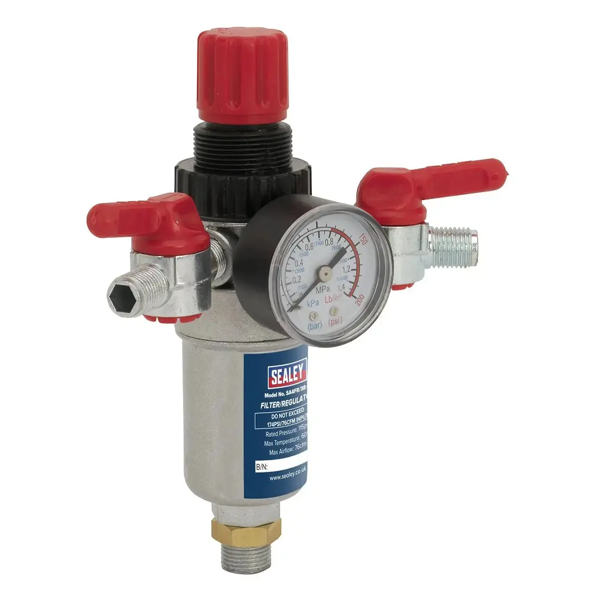 Sealey Air Filter/Regulator 3/8"Bsp Male 1