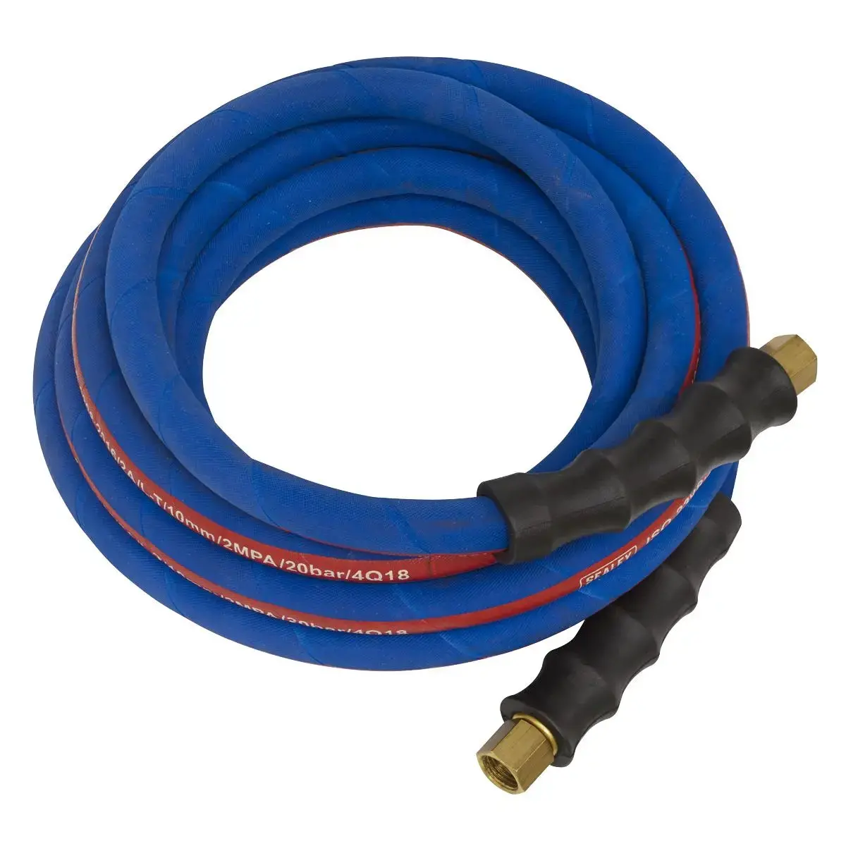 Sealey Air Hose 5M X Ø10mm With 1/4"Bsp Unions Extra-Heavy-Duty 1