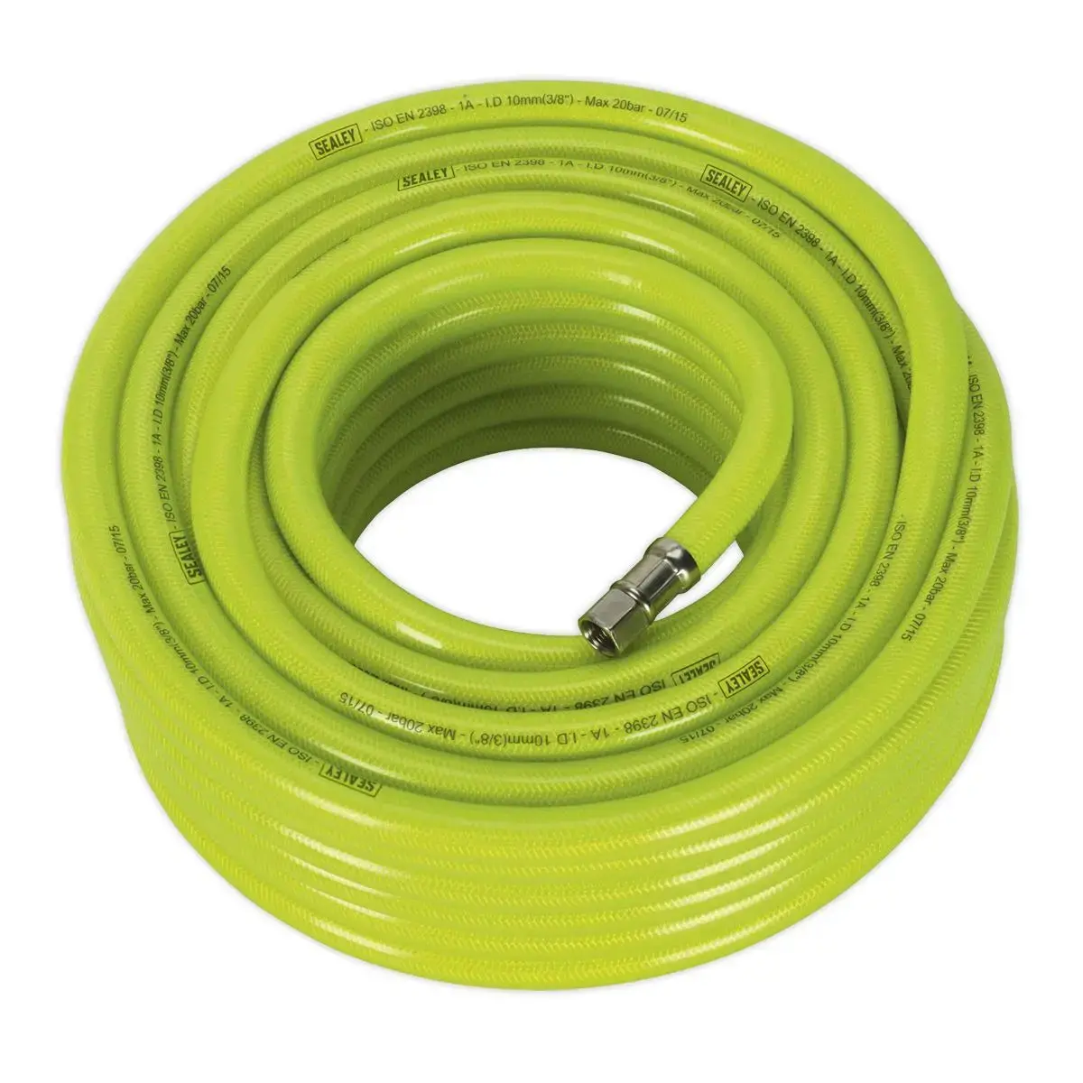 Sealey Air Hose High-Visibility 20M X Ø10mm With 1/4"Bsp Unions 1