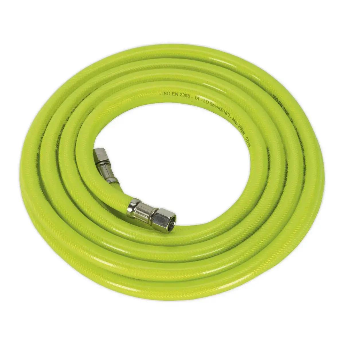 Sealey Air Hose High-Visibility 5M X Ø8mm With 1/4"Bsp Unions 1