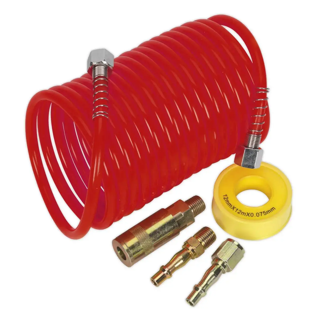 Sealey Air Hose Kit 5M X Ø5mm Pe Coiled With Connectors 1