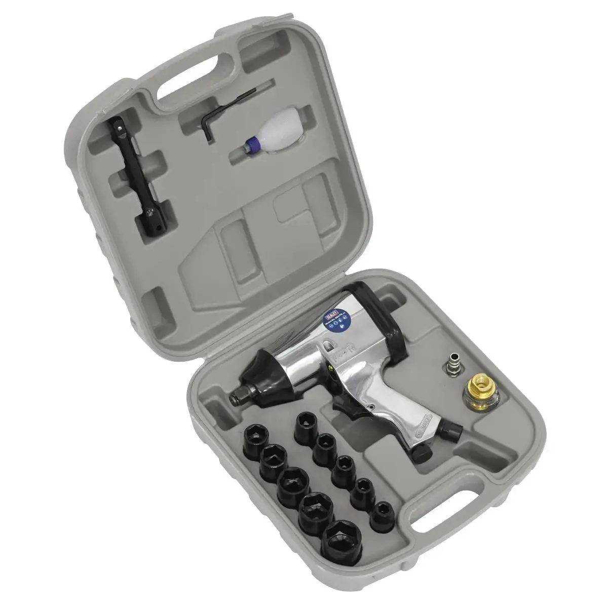 Sealey Air Impact Wrench Kit With Sockets 1/2"Sq Drive 1