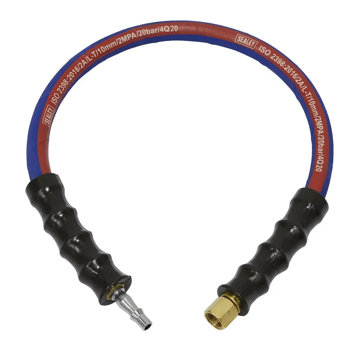 Sealey Air Leader Hose 600Mm X 10Mm Diameter 1/4" Bsp Union Bore Tail Pipe 1