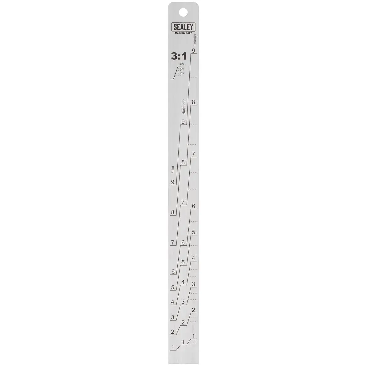 Sealey Aluminium Paint Measuring Stick 1:1/3:1 1