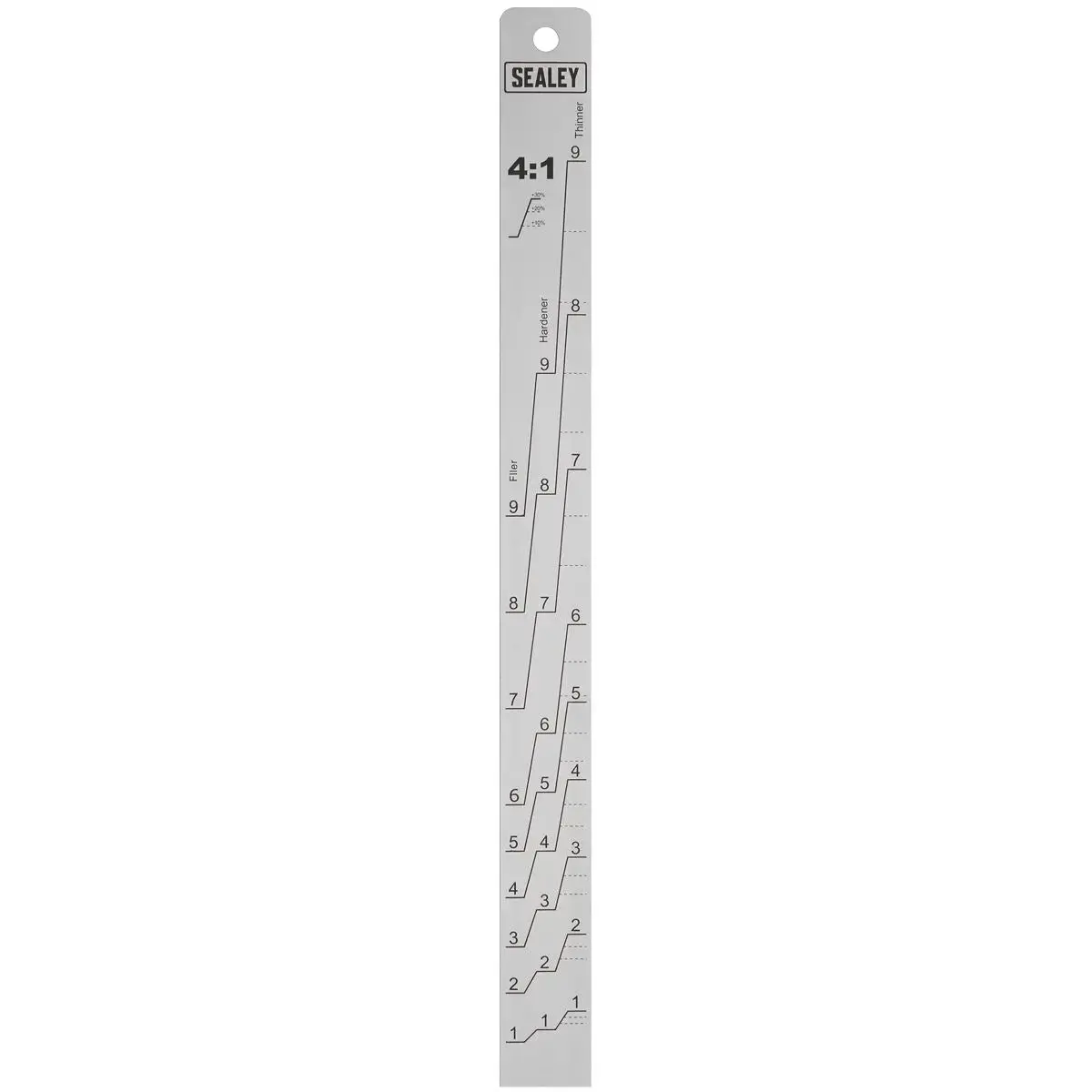 Sealey Aluminium Paint Mixing Measuring Stick 2:1/4:1 Ratio Double Sided 1