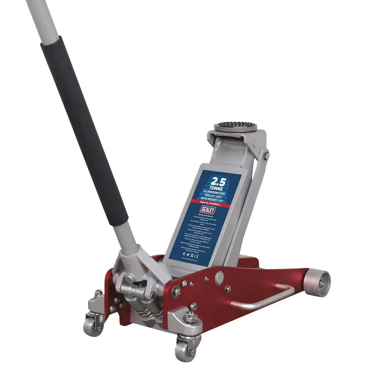 Sealey Aluminium/Steel Trolley Jack With Rocket Lift 2.5 Tonne 1