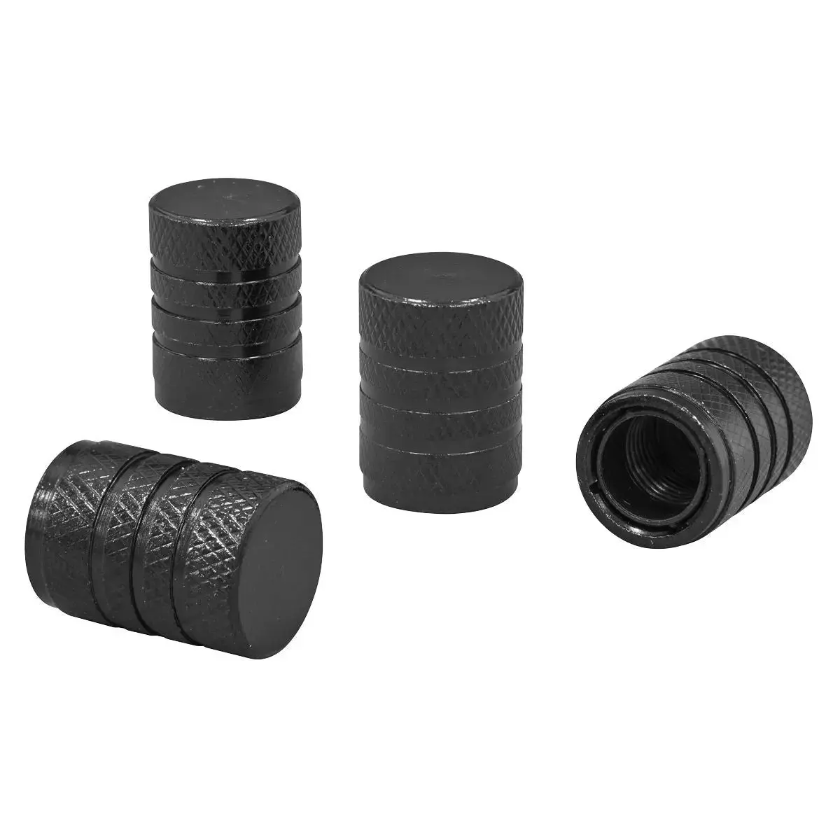 Sealey Aluminium Valve Cap 4Pc - Black Anodised 1