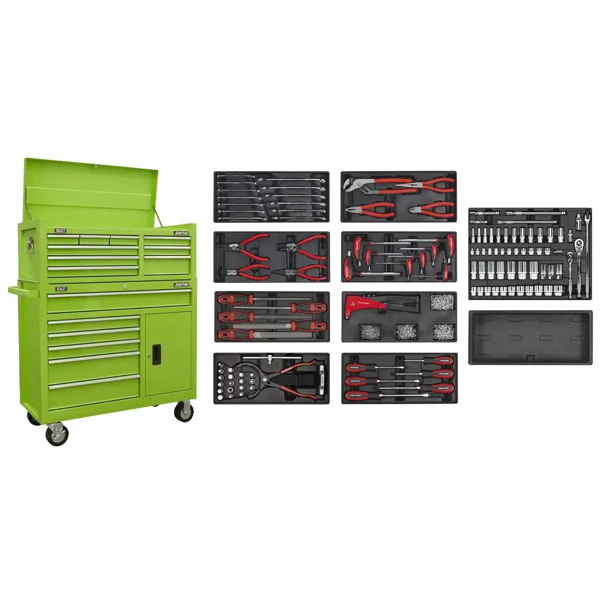 Sealey American Pro American Pro® Tool Chest Combination With 117Pc Tool Kit - Green 1