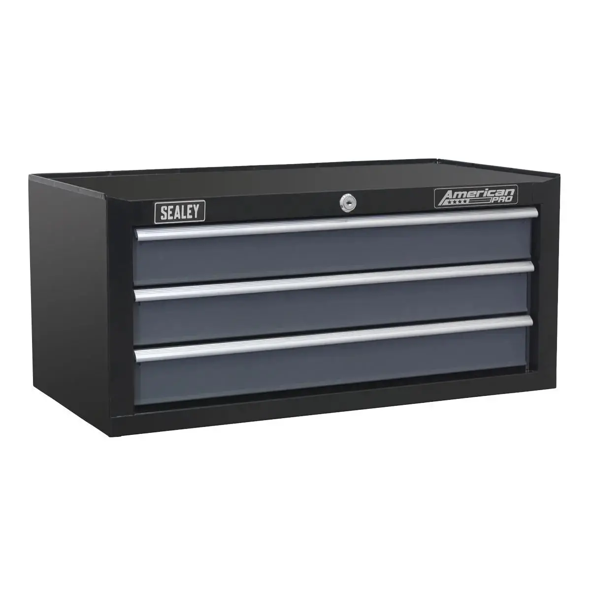 Sealey American Pro Mid-Box Tool Chest 3 Drawer With Ball-Bearing Slides - Black/Grey 1