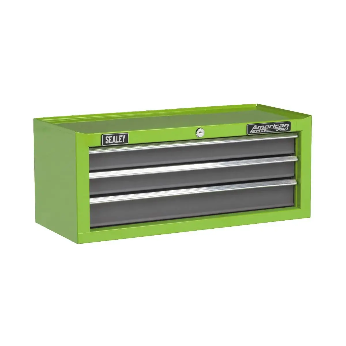 Sealey American Pro Mid-Box Tool Chest 3 Drawer With Ball-Bearing Slides - Green/Grey 1