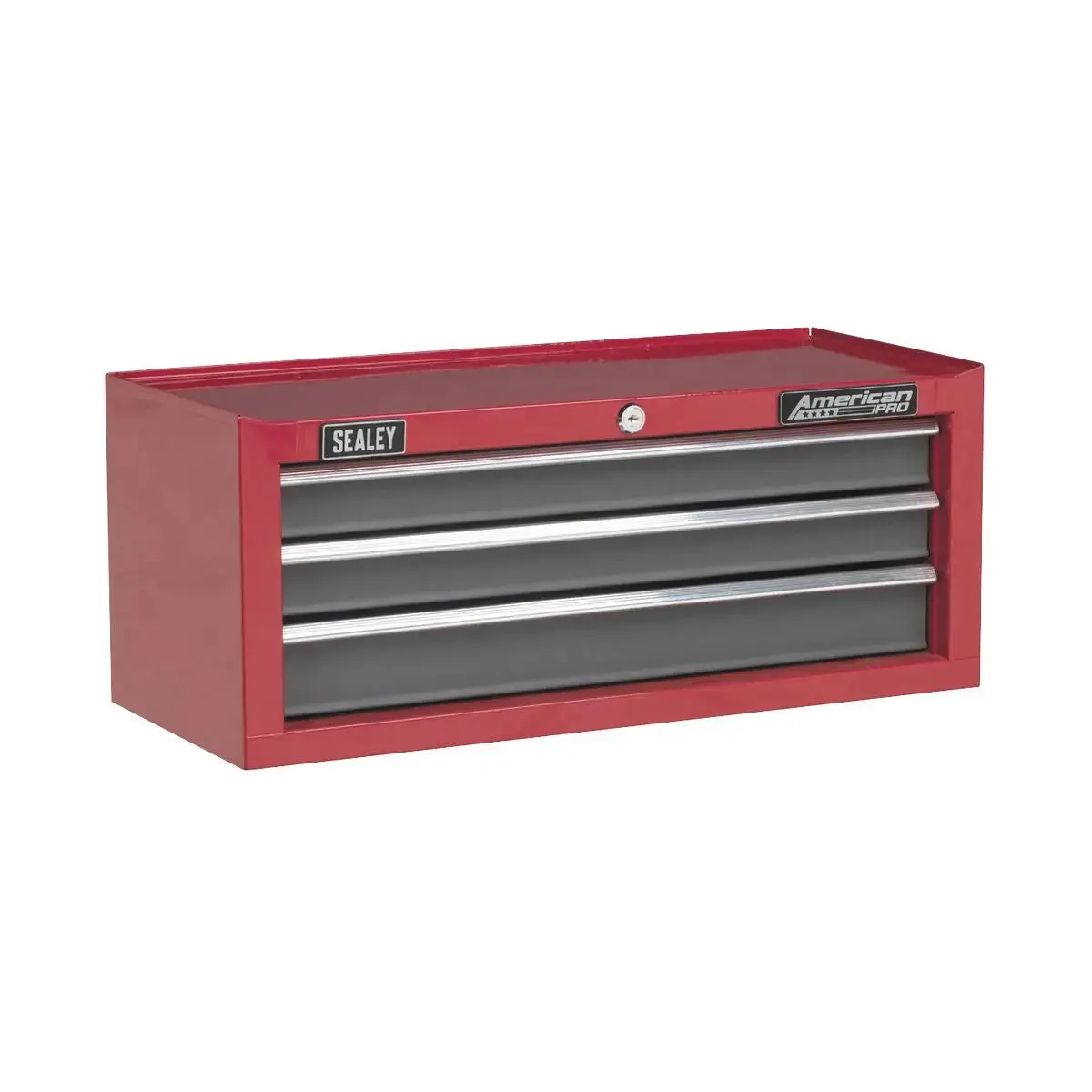 Sealey American Pro Mid-Box Tool Chest 3 Drawer With Ball-Bearing Slides - Red/Grey 1
