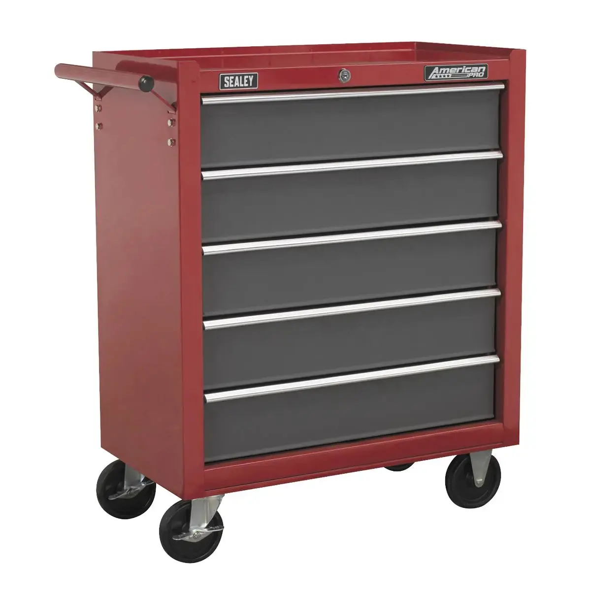 Sealey American Pro Rollcab 5 Drawer With Ball-Bearing Slides - Red/Grey 1