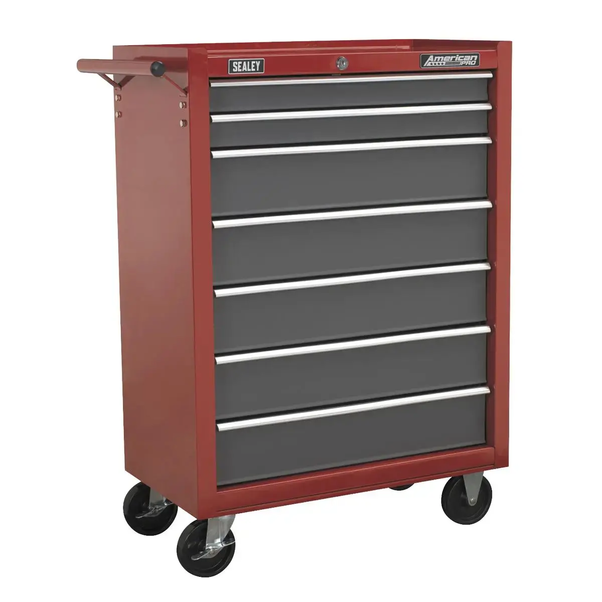 Sealey American Pro Rollcab 7 Drawer With Ball-Bearing Slides - Red/Grey 1