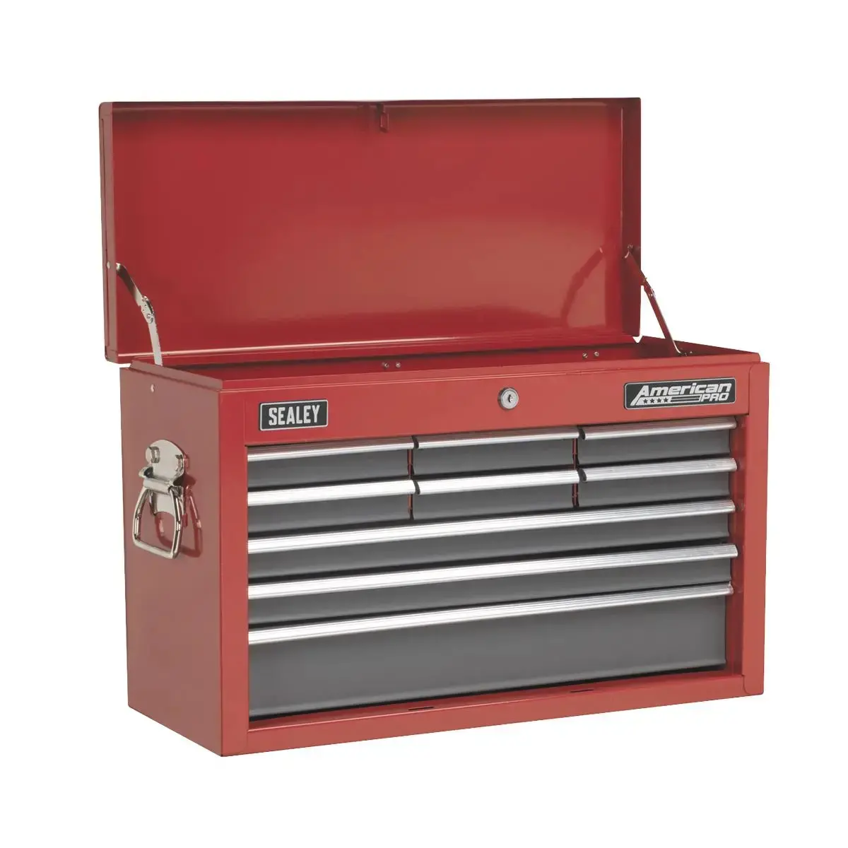 Sealey American Pro Topchest 9 Drawer With Ball-Bearing Slides - Red/Grey 1