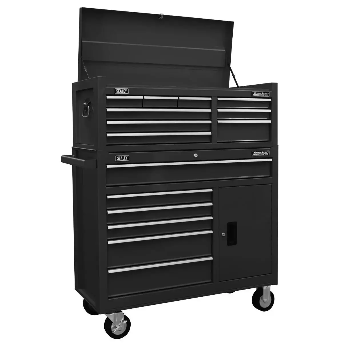 Sealey American Pro Topchest & Rollcab Combination 15 Drawer With Ball-Bearing Slides - Black 1