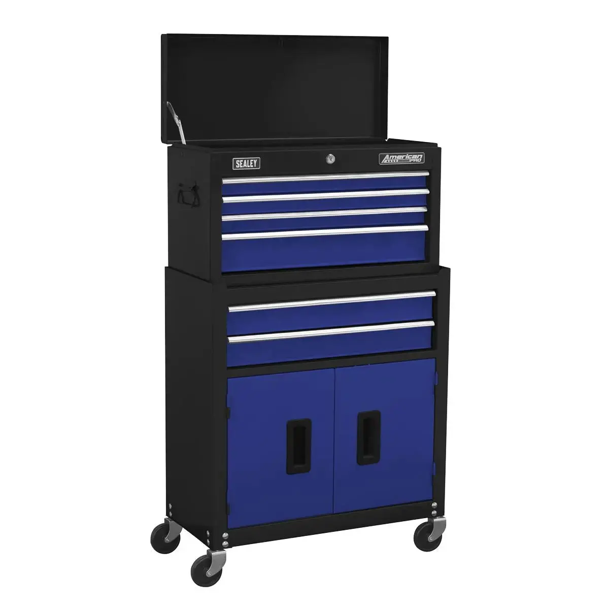 Sealey American Pro Topchest & Rollcab Combination 6 Drawer With Ball-Bearing Slides - Blue 1