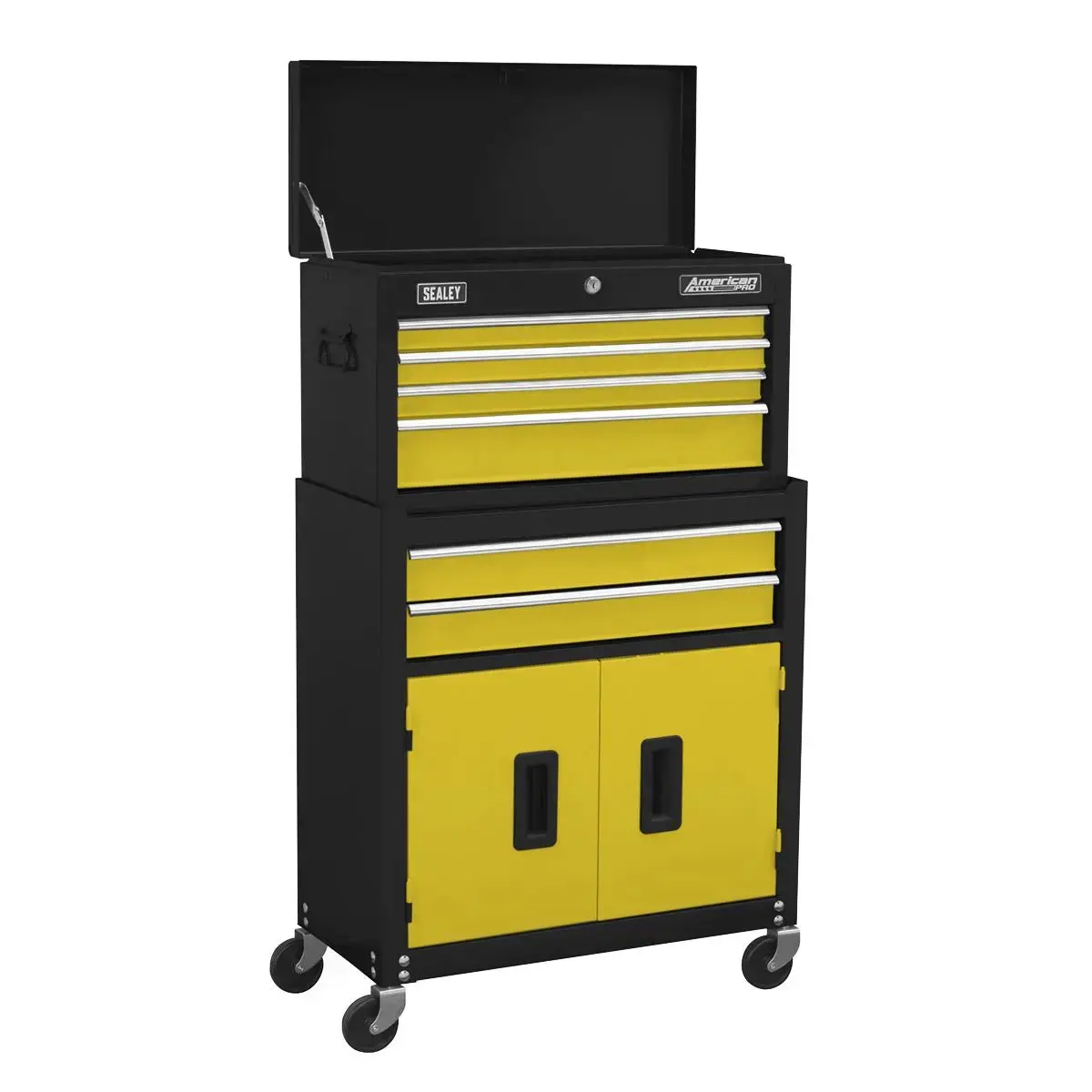 Sealey American Pro Topchest & Rollcab Combination 6 Drawer With Ball-Bearing Slides -Yellow 1