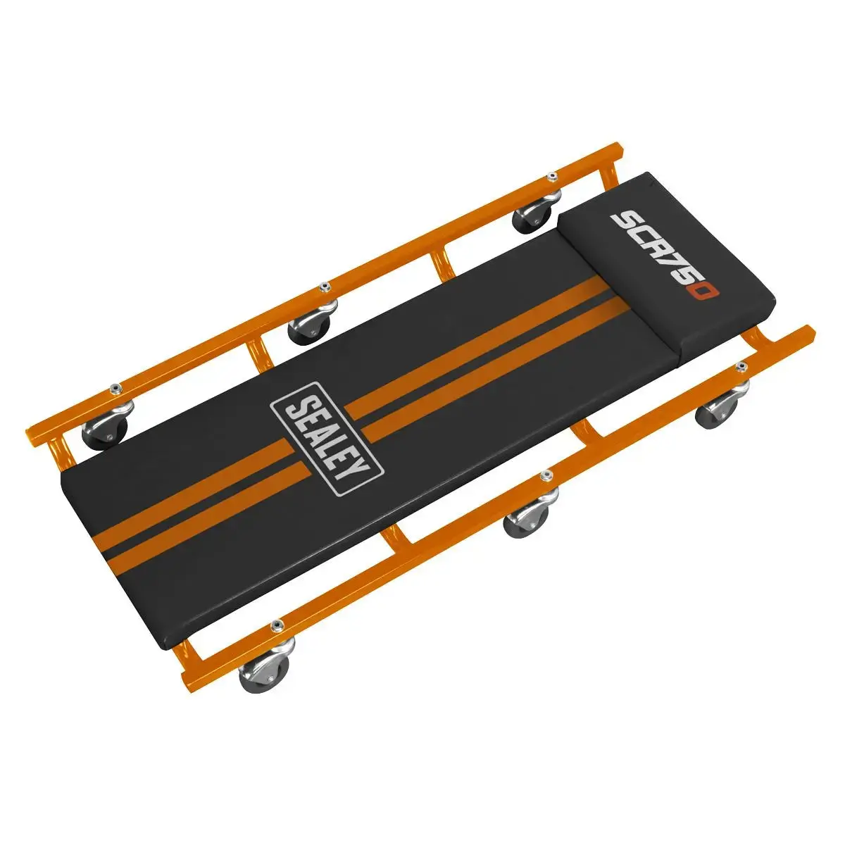 Sealey American-Style Deluxe Creeper 36" With Steel Frame & 6 Wheels - Orange 1