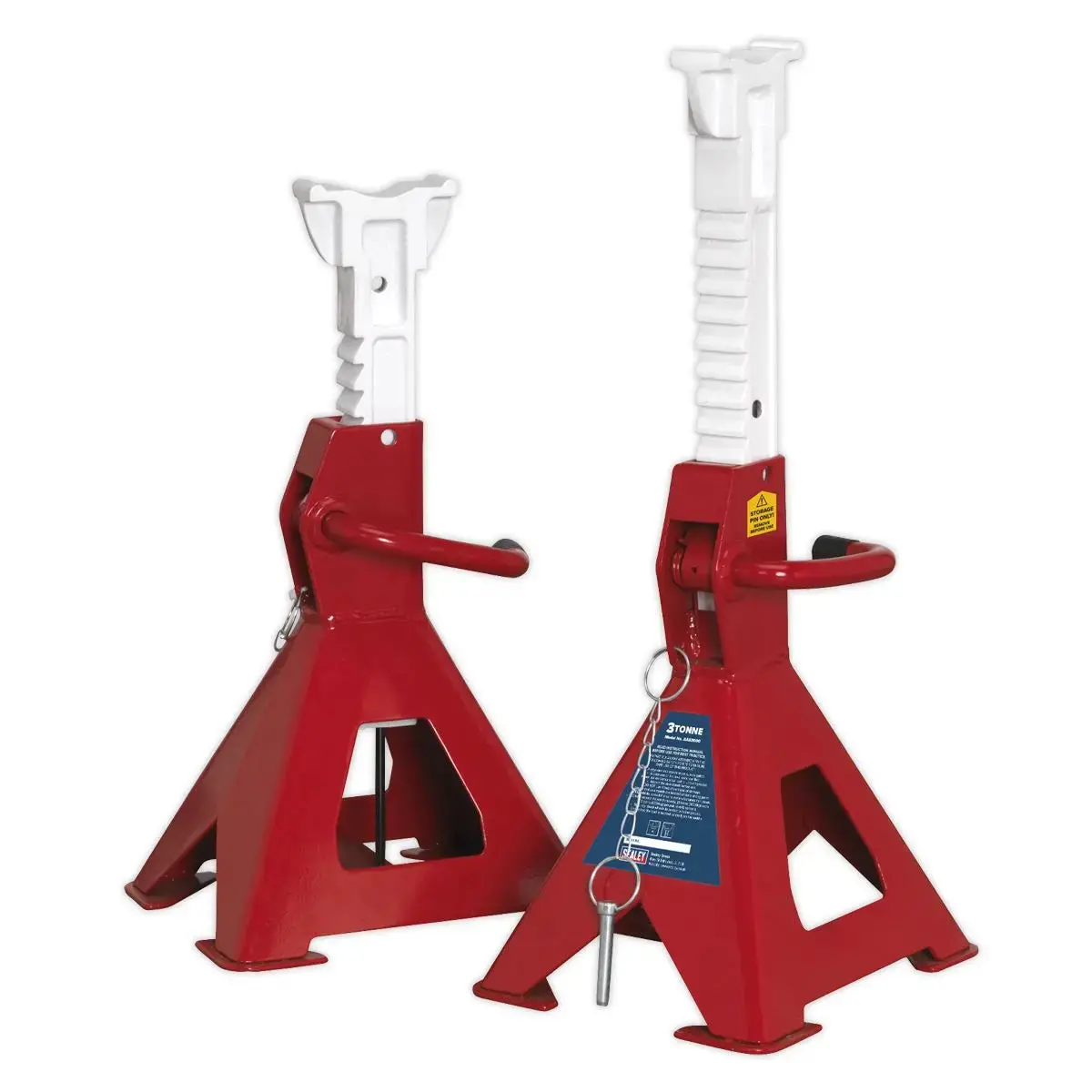 Sealey Auto Rise Ratchet Axle Stands (Pair) 3 Tonne Capacity Per Stand 1