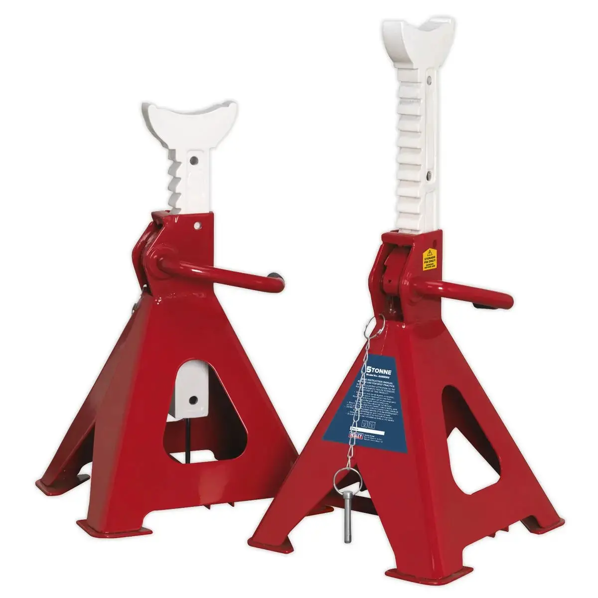 Sealey Auto Rise Ratchet Axle Stands (Pair) 5 Tonne Capacity Per Stand 1