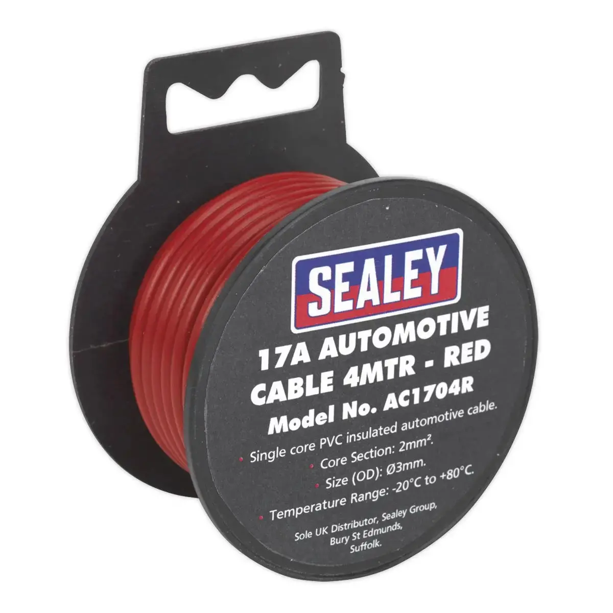 Sealey Automotive Cable Thick Wall 17A 4M Red 1