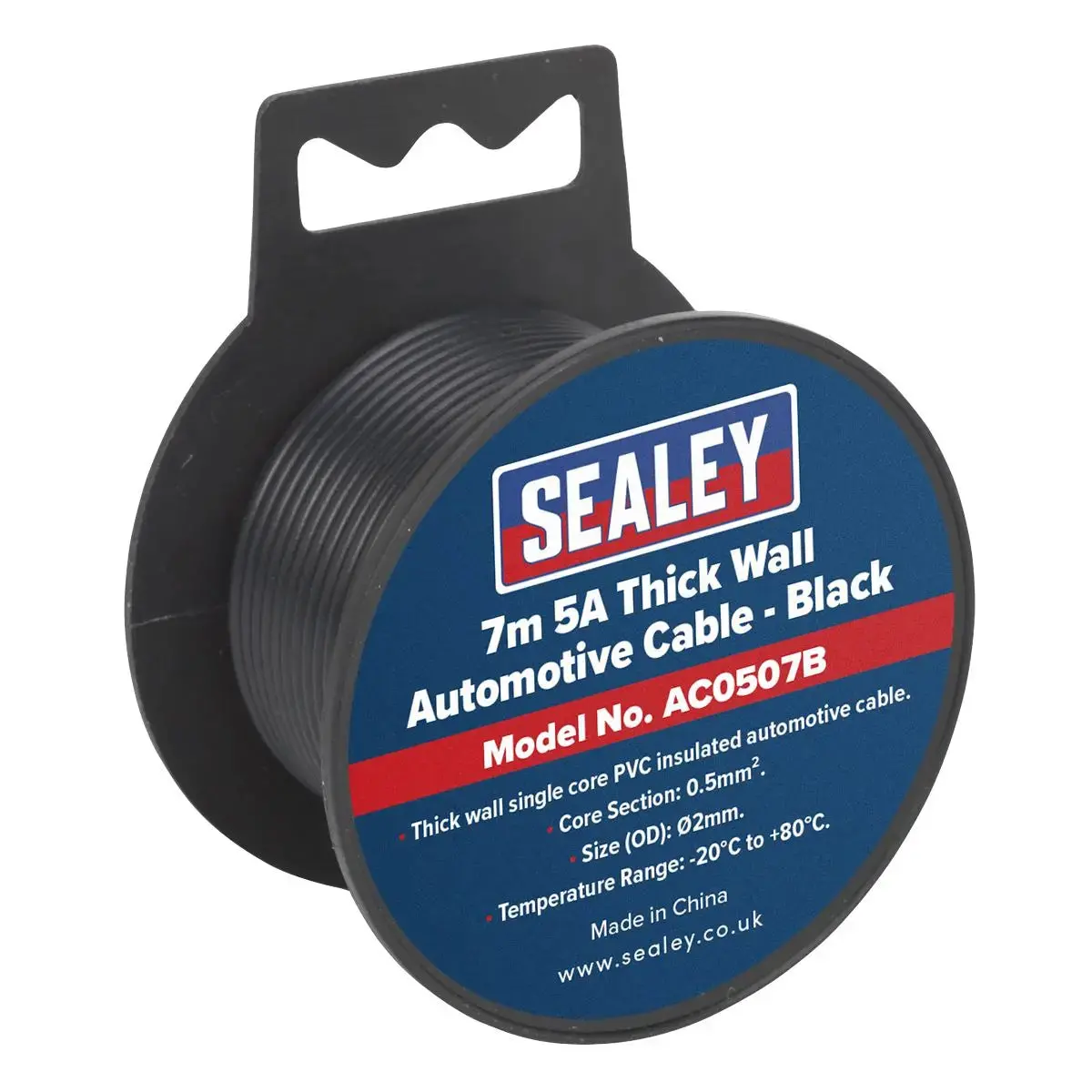 Sealey Automotive Cable Thick Wall 5A 7M Black 1