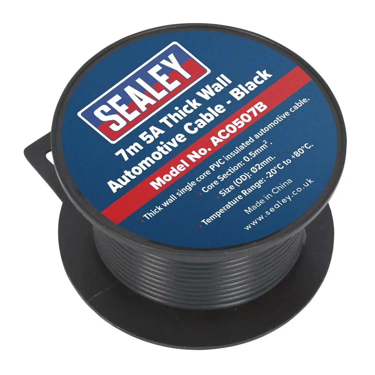 Sealey Automotive Cable Thick Wall 5A 7M Black 2