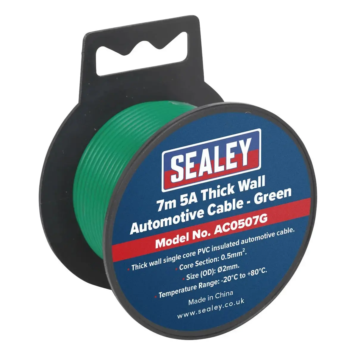 Sealey Automotive Cable Thick Wall 5A 7M Green 1