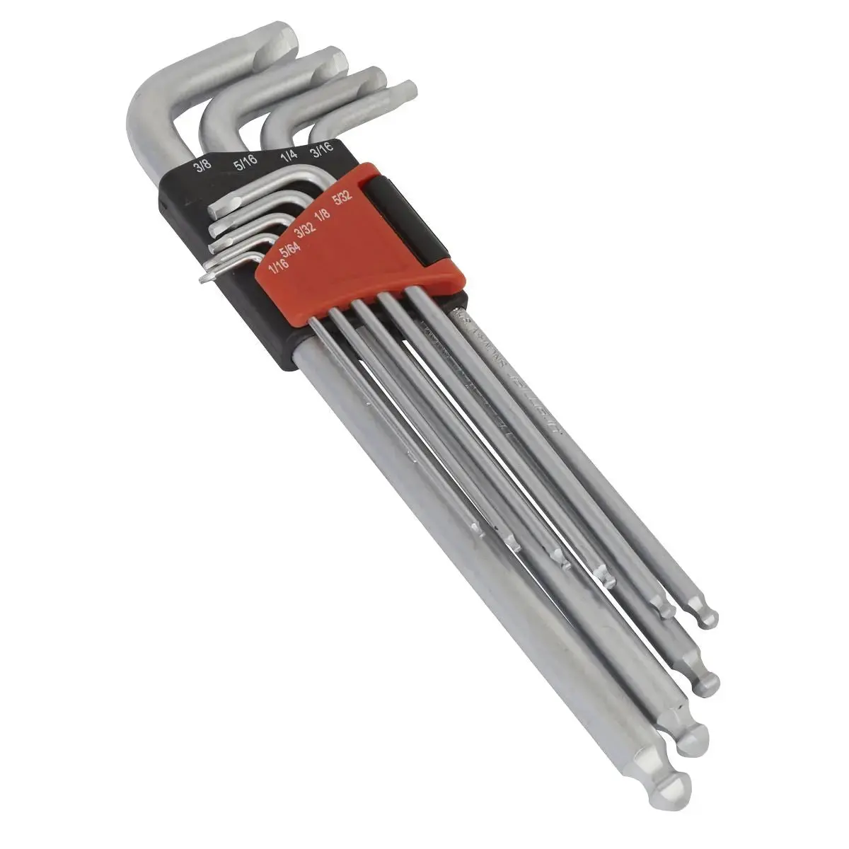 Sealey Ball End Hex Key Set Lock On 9 Piece 1/16"-3/8" Imperial Premier 1