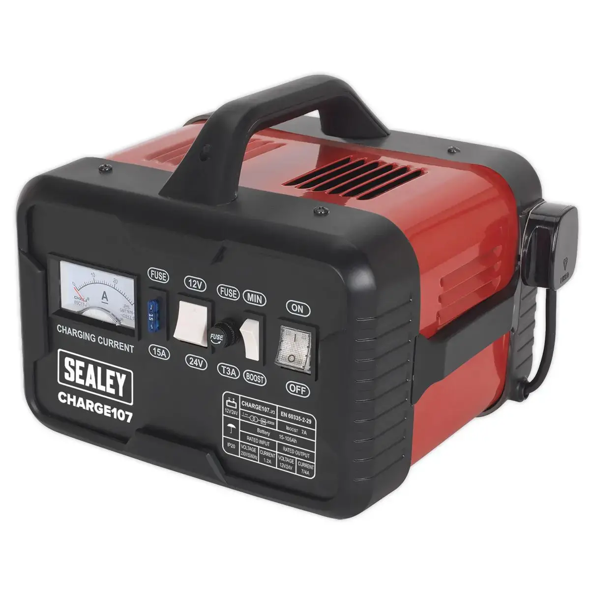 Sealey Battery Charger 11A 12/24V 230V 1