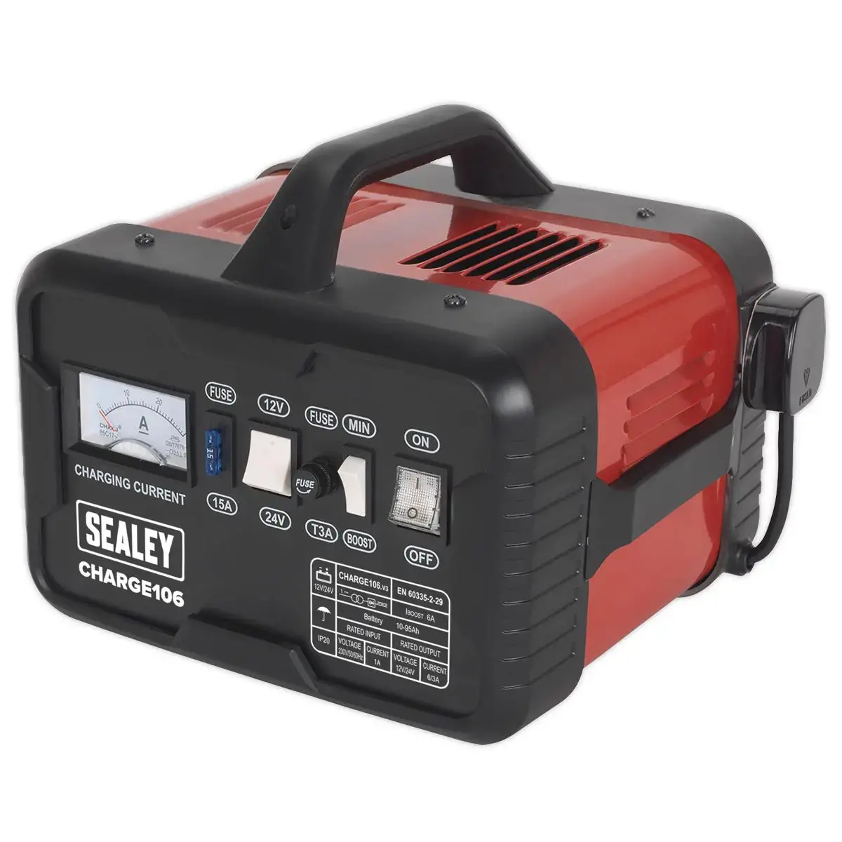 Sealey Battery Charger 8A 12/24V 230V 1