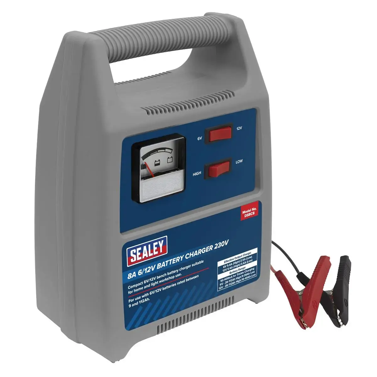Sealey Battery Charger 8A 6/12V 230V 1
