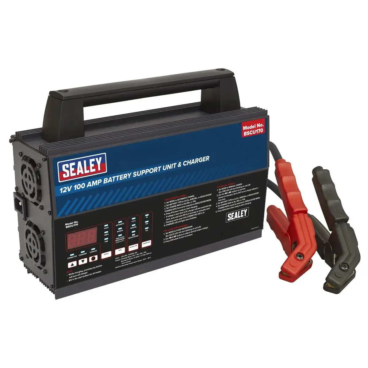 Sealey Battery Support Unit & Charger - 12V 100A 1