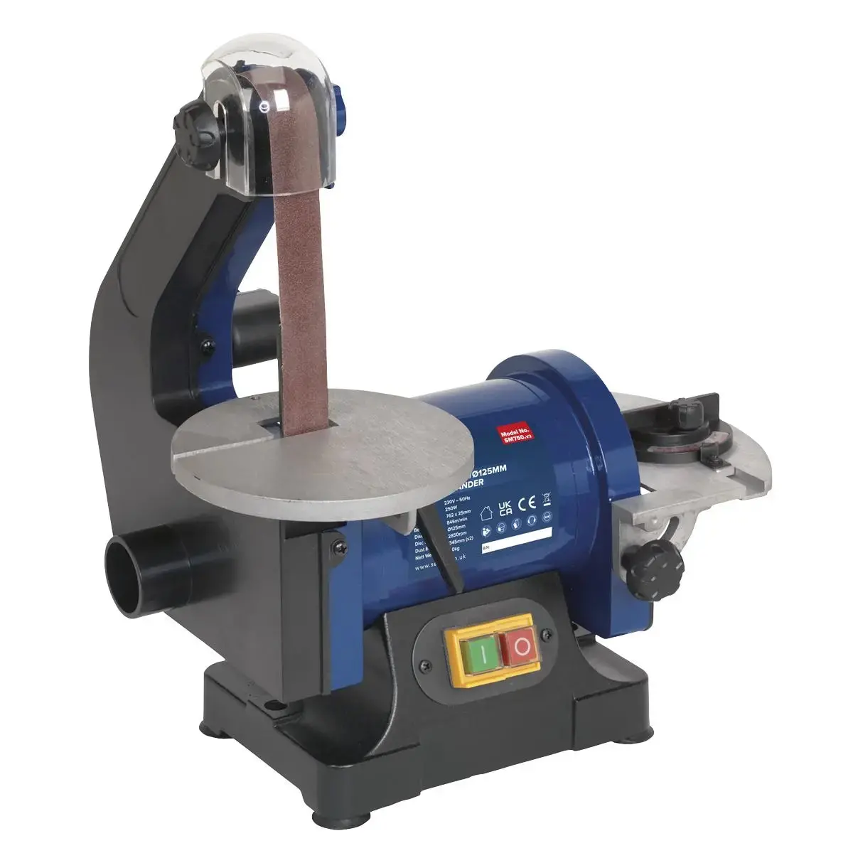 Sealey Belt/Disc Sander 25 X 762Mm/Ø125mm 250W/230V 1